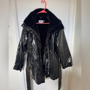 Weekday Black Faux Fur Lined Jacket. Size XS.